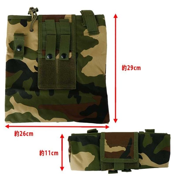 折りたたみ式シャベル 迷彩ポーチ付き SHENKEL 幅広ベルト対応 タクティカル ドロップマガジン ダンプポーチ