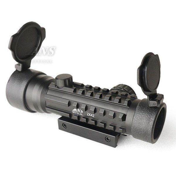 ANS Optical 2倍固定 ショートスコープ 2x42EG サイドレイル付 20mmレイル対応 ビルトイン 20mmレール ローマウント :  sc-031 : アウトサイダーYahoo!店 - 通販 - Yahoo!ショッピング