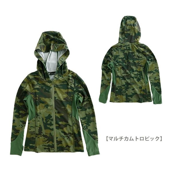 SHENKEL ドライ メッシュ フードパーカー 長袖 指穴 迷彩 ストレッチ M