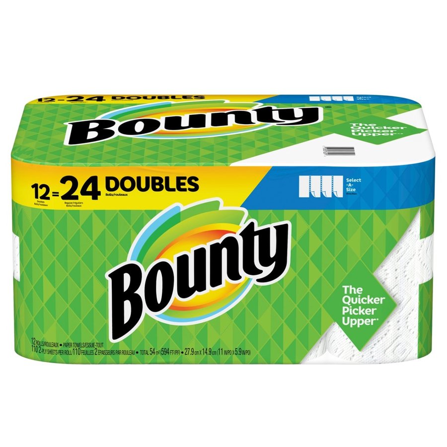 Bounty バウンティ ペーパータオル 2枚重ね110シート12ロール セレクトAサイズ Bounty キッチンペーパー　Walmart