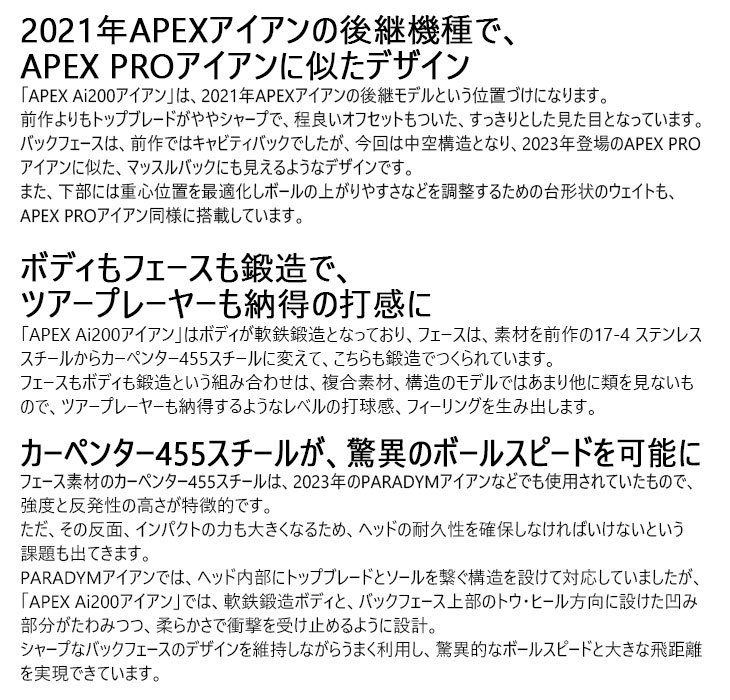 APEX（キャロウェイゴルフ） APEX Ai200アイアン単品(4I/AW