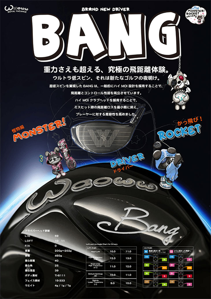 予約】Waoww BANG ドライバー[DW]ワオWAOWW T-Series ティー1 2 3 TRPX : c-bang-d-t123- :  カスタムクラブ工房 OVDGOLF - 通販 - Yahoo!ショッピング