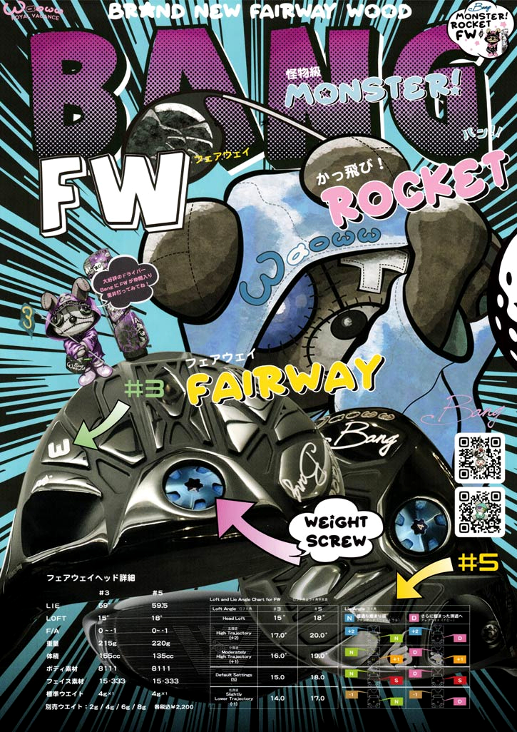 Waoww BANG フェアウェイウッド[FW]ワオWAOWW Tri：Leggero レジーロ