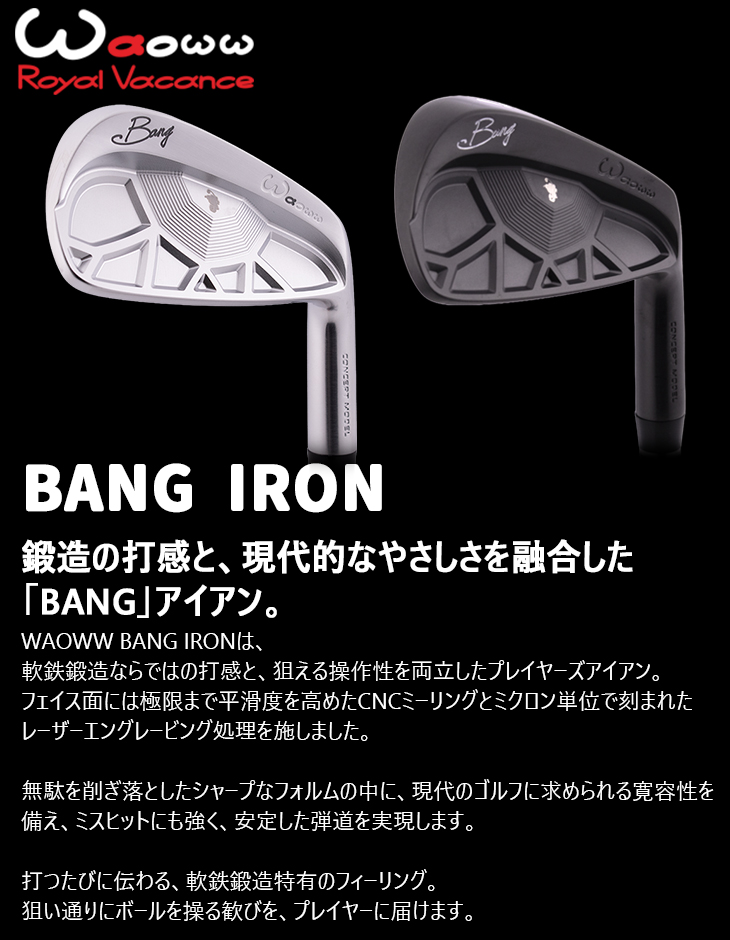 Waoww BANG IRON バン アイアン5本set(6I-PW)[6P]ワオWAOWW TourAD 55