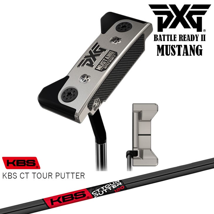 PXG BATTLE READY II MUSTANG KBS CT TOUR ブラック ピン型(ブレード型) 右用/左用(レフティ) バトルレディ2  マスタング カスタムパター