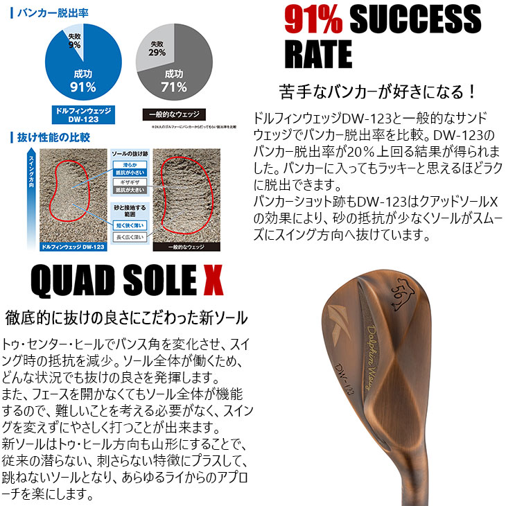 Dolphin Wedge ドルフィンウェッジ DW-123 カッパー ウェッジ[WD