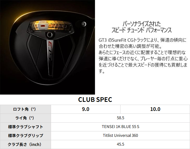 GT（Titleist） 【OVDオリジナル】GT3 ドライバー クラウンマット