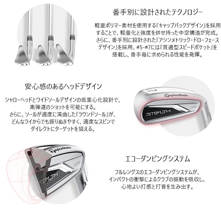 【ほぼ未使用】 STEALTH HD ステルスHD アイアン5本set(6I-PW)[6P]テーラーメイドTaylorMade TRAVIL IRON トラビルアイアン Fujikura フジクラ 【I2622552212】(94248円)