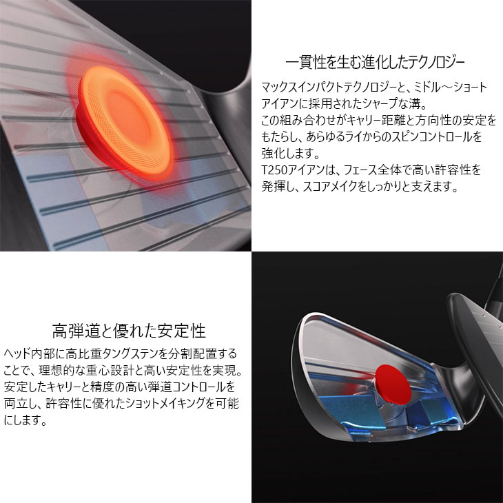T-Series タイトリスト T250 アイアン6本set(5I-PW) ブラックボロン[5P