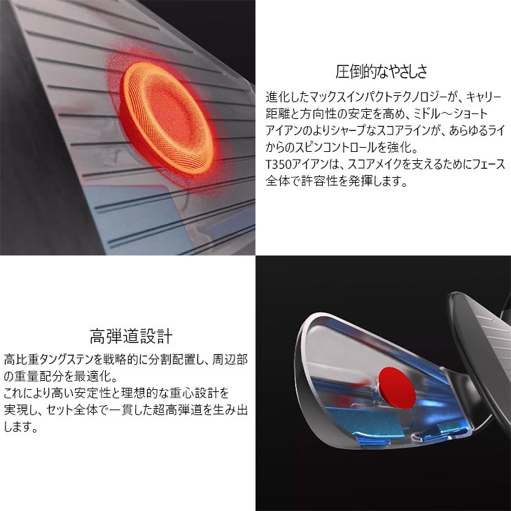T-Series タイトリスト T350 アイアン6本set(6I-W48) ブラックボロン