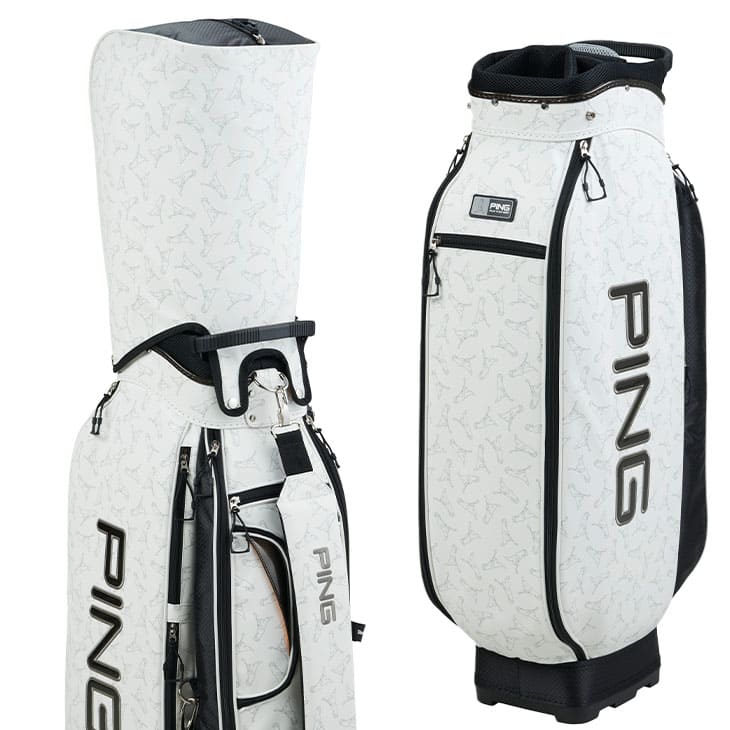 【送料込み】廃盤希少品　大人気PING キャディバッグ Munsingwear 布帛素材軽量キャディバッグ(2.5kg/8.5型/5分割/46インチ