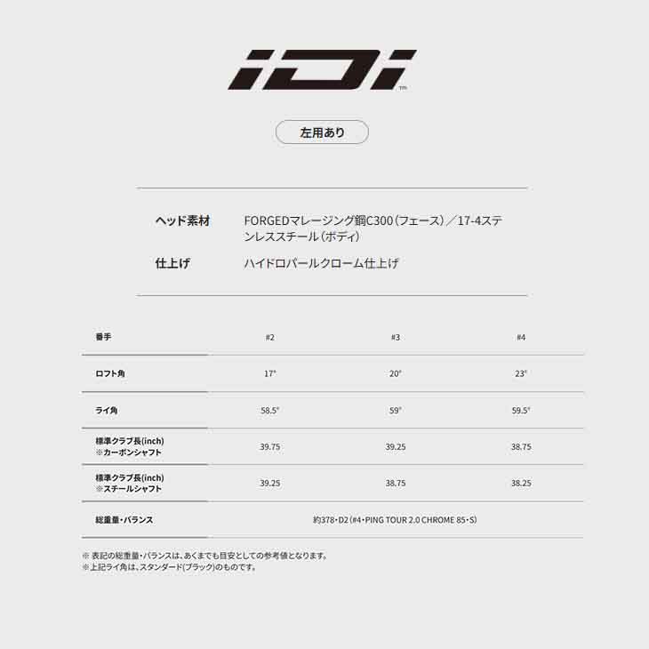 PING 【予約・受注生産】PING ピン iDi アイディーアイ/左あり