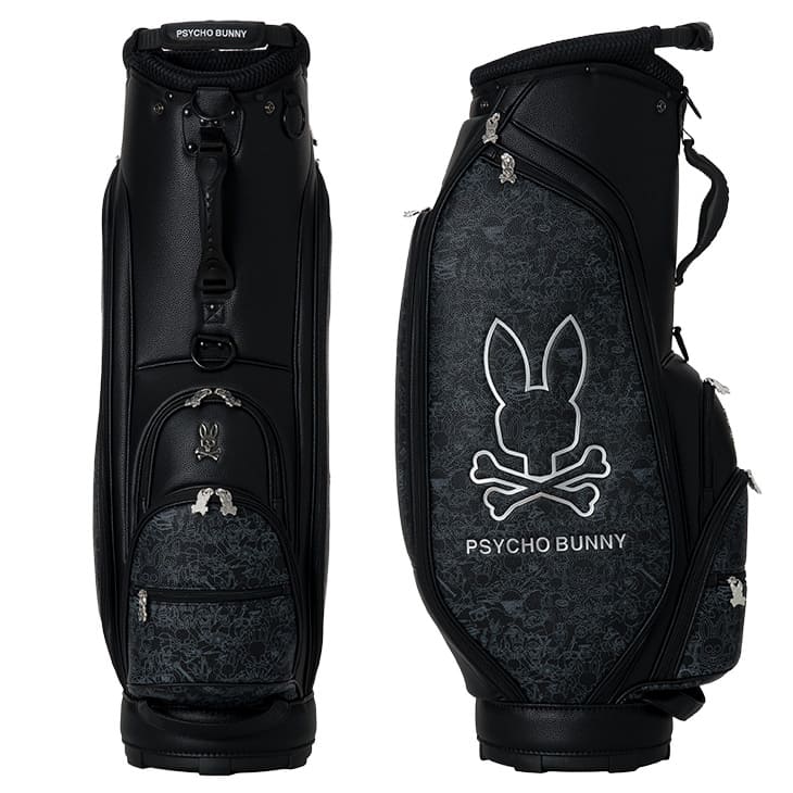 サイコバニー 　キャディバッグ　　【9型】　　ブラック　　 pbmg6bc3 Psycho Bunny（サイコバニー） 【キャディバッグの下取り・修理承り
