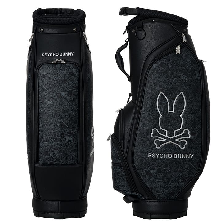 サイコバニー 　キャディバッグ　　【9型】　　ブラック　　 pbmg6bc3 Psycho Bunny（サイコバニー） 【キャディバッグの下取り・修理承り