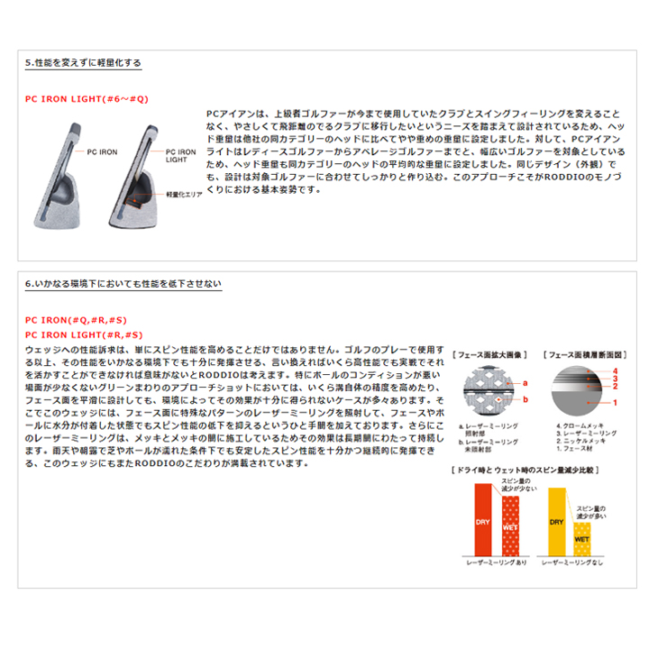 PC FORGED 6-Pw 7-QW(5本set) カラーオーダー対応[6P]ロッディオRODDIO