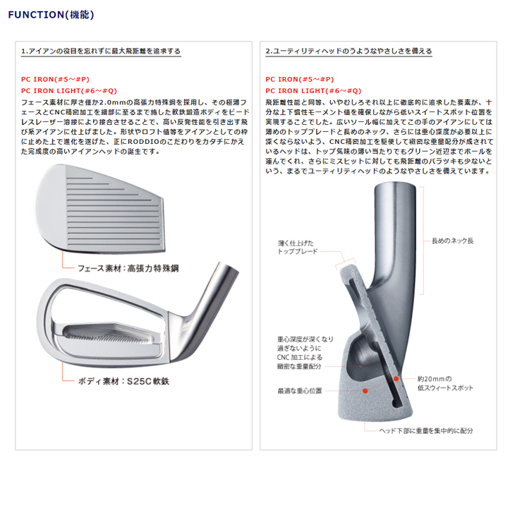 PC FORGED LIGHT 7-Qw 8-Rw(5本set) カラーオーダー対応[6P]ロッディオ