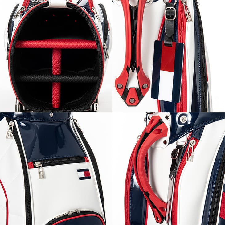 【キャディバッグの下取り・修理承ります】トミーヒルフィガー TOMMY HILFIGER THMG4FC2 カートキャディバッグ エナメルスポーツ  9.5型 5分割