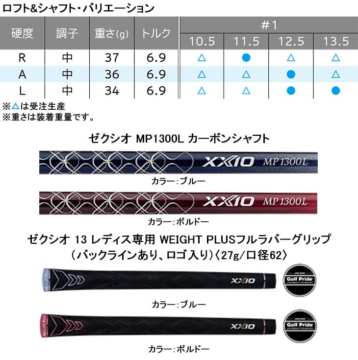 ダンロップ XXIO13 LADIES ゼクシオ13 レディス ゴルフクラブ8本セット(1W/5H/7I-PW/AW/SW) カーボンシャフト  標準仕様クラブ 日本正規品 レディース