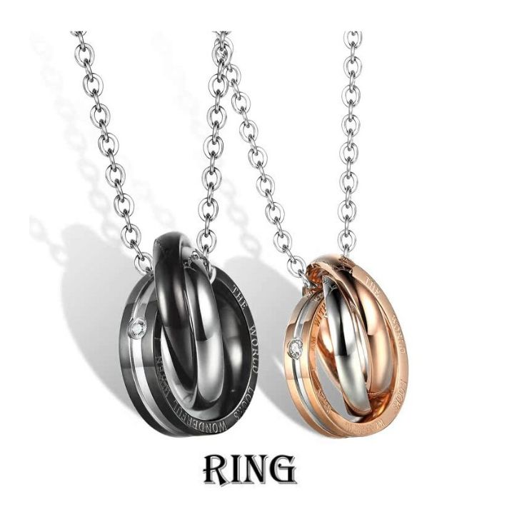 ペアネックレス 2本セット 永遠の愛 ペア ネックレス W リング シルバー アクセサリー カップル ジュエリークリスマス お揃い ペアルック バレンタイン | ブランド登録なし | 02