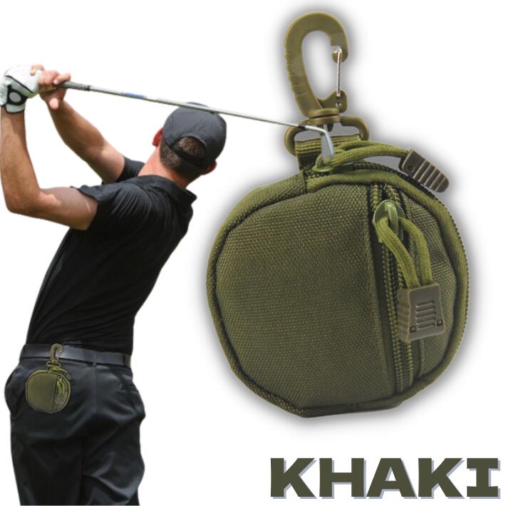 ゴルフ ボールケース 3個用 防水 軽量 カラビナ付き 丸型 1000D