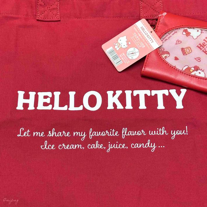 ハローキティ トートバッグ 赤 推し活グッズ 収納 A4対応 マルチケース