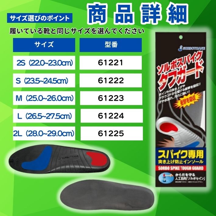 ソルボスパイクタフガード インソール 衝撃吸収 中敷き 足 膝 腰対策