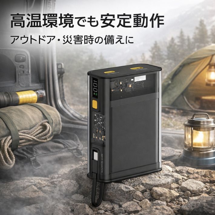 モバイルバッテリー 65W 急速充電 20000mAh PD対応 ノートPC充電 USB-C