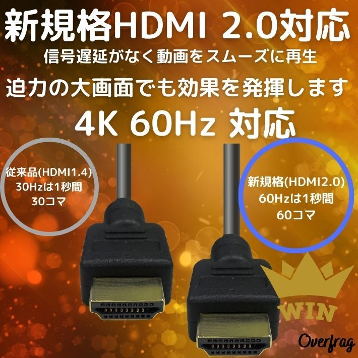 HDMIケーブル 5m HDMI2.0 4K 【気質アップ】 60Hz ハイスピード 3D映像 