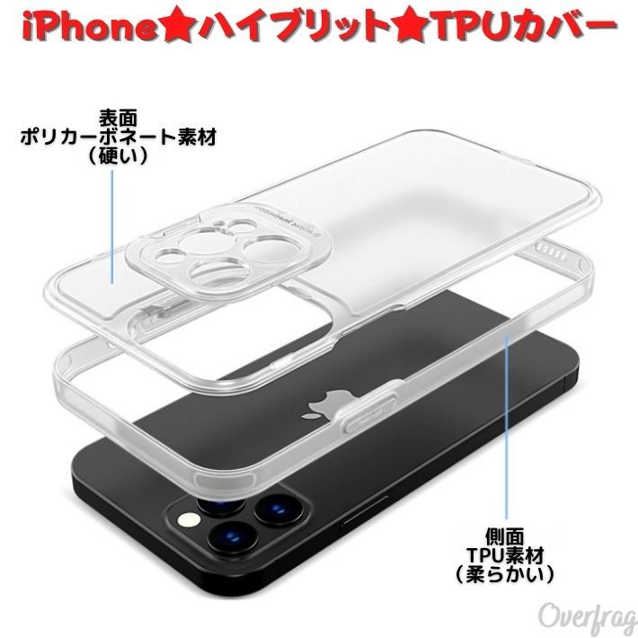 ケースのみ 半透明 フルカバー セット iPhone13 12 se2 第二世代 TPU + PC クリア