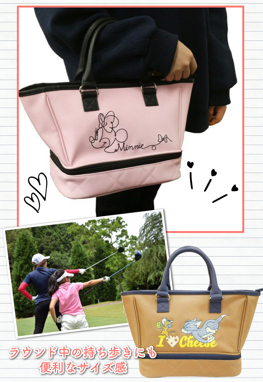 丸眞 ゴルフ カートバッグ 保冷 ランチバッグ 合皮 キャラクター 刺繍