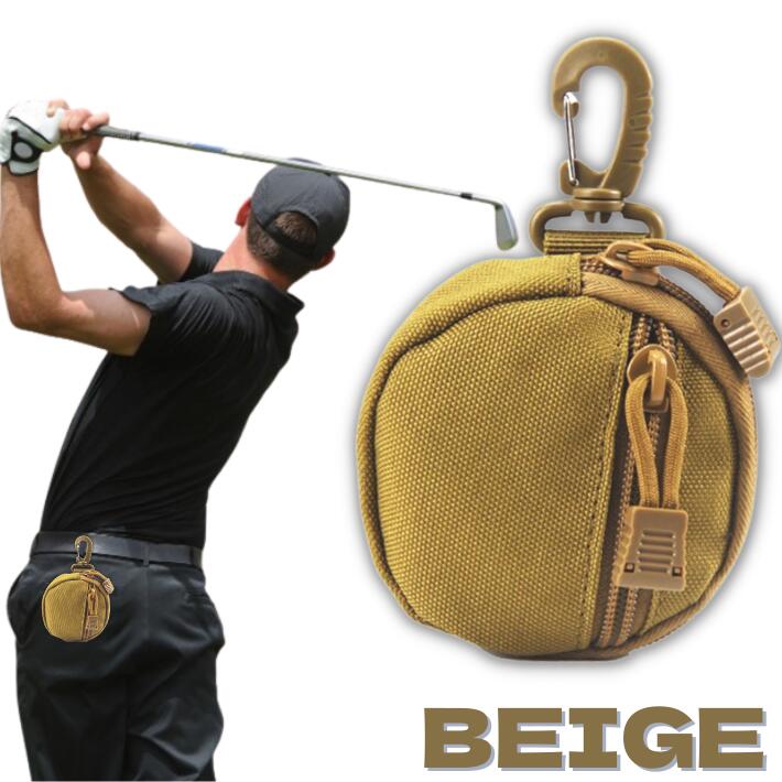 ゴルフ ボールポーチ 3個 防水 耐摩耗 軽量 ミリタリー カラビナ