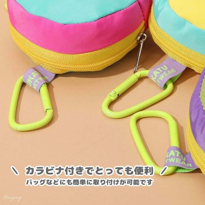 スマイル カラビナポーチ 小物入れ ポーチ ゴルフボールケース