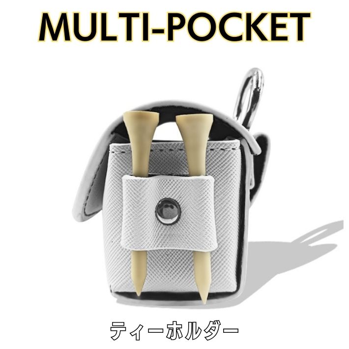 ボールケース ゴルフ 2個用 PUレザー おしゃれ ボールポーチ ティー