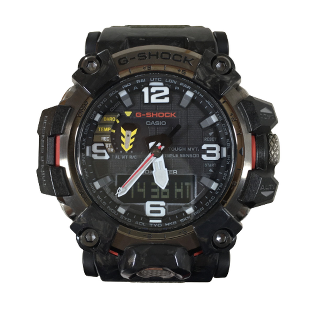 【中古】【美品】G-SHOCK ジーショック マッドマスター GWG-2000-1A3JF 電波ソーラー CASIO 50mm 時計