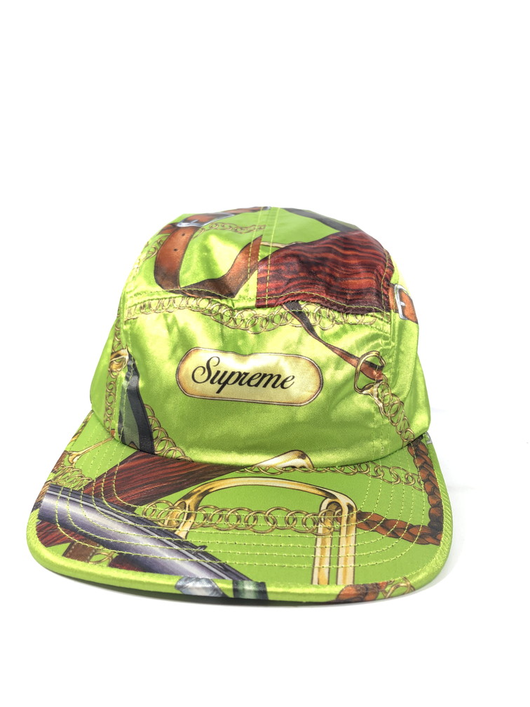 Supreme シュプリーム Remington Camp Cap 14SS ライム Lime サテン 総柄