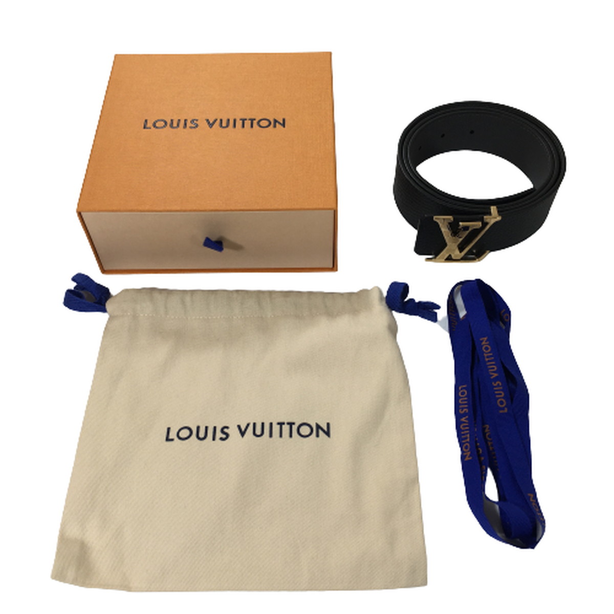 【未使用品】Louis Vuitton 22年製 ルイヴィトン サンチュール LV ダミエ 40MM リバーシブル ベルト ロゴ バックル M0333　 95/38 【中古】