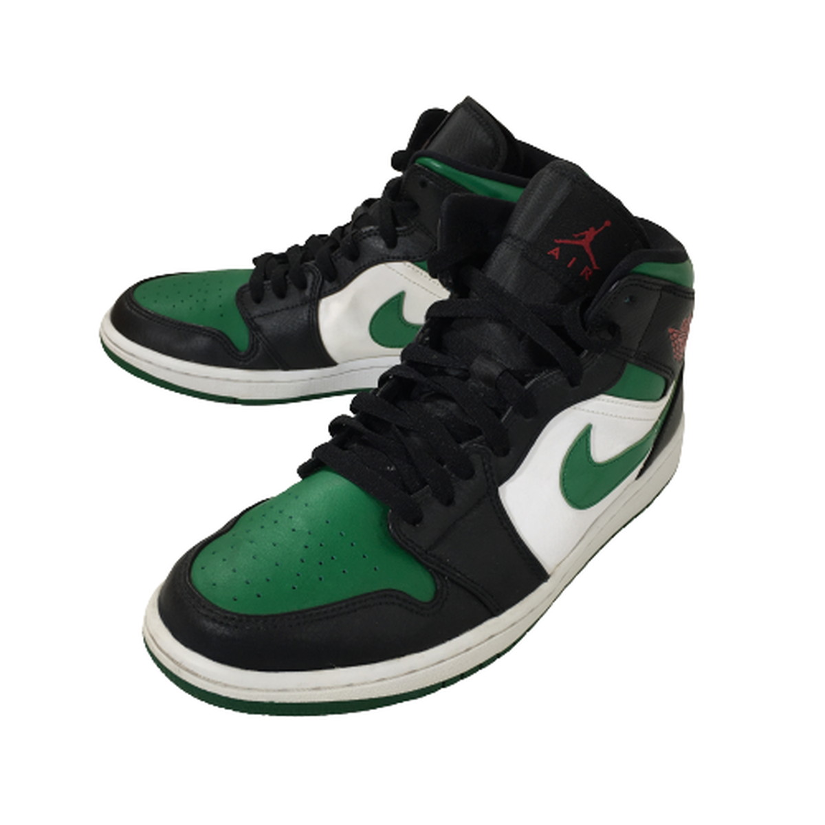 【中古】【良品】ナイキ NIKE AIR JORDAN 1 MID PINE GREEN AJ1 エアジョーダン1 ミッド 554724-067  パイングリーン 緑 白 黒 27cm US 9