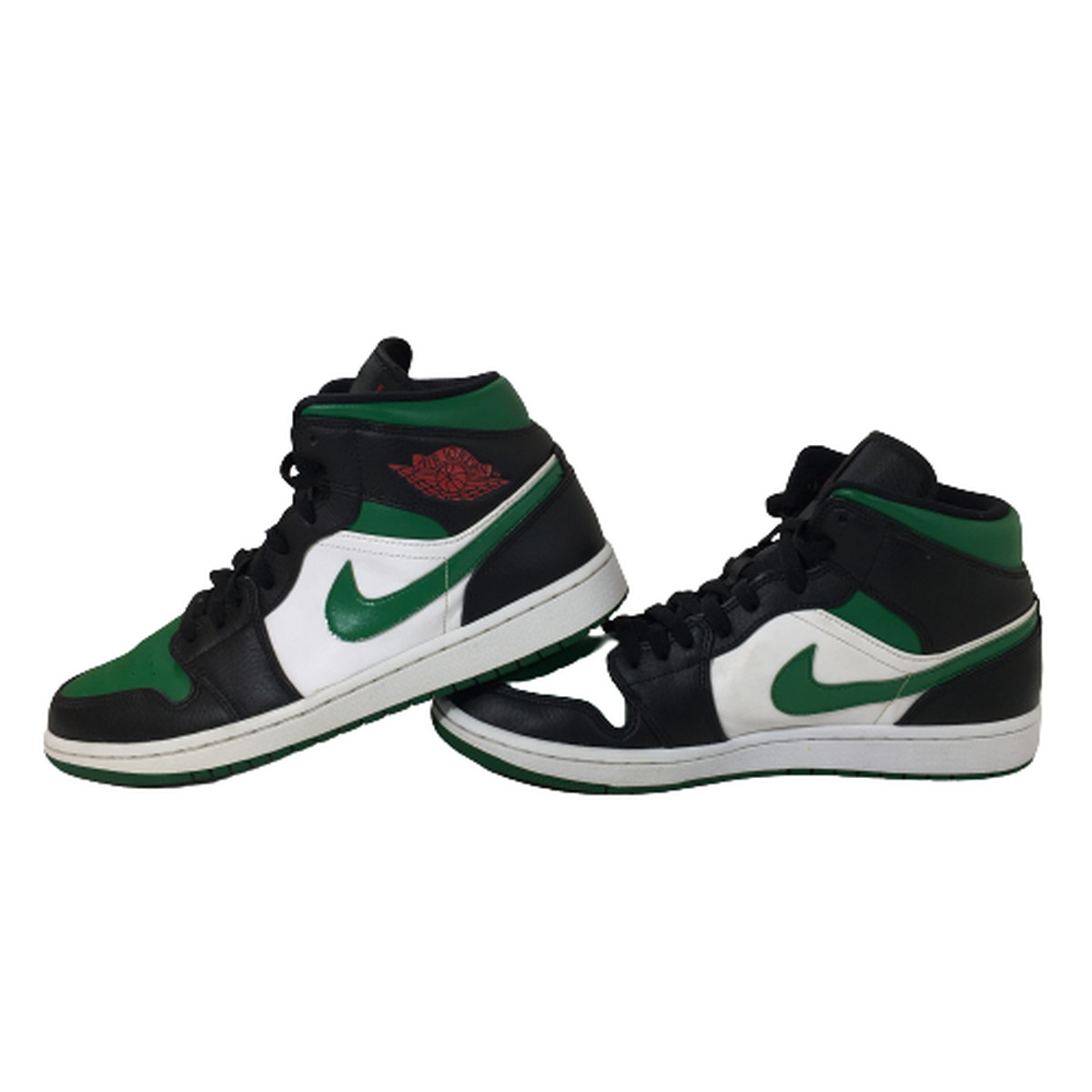 【中古】【良品】ナイキ NIKE AIR JORDAN 1 MID PINE GREEN AJ1 エアジョーダン1 ミッド 554724-067  パイングリーン 緑 白 黒 27cm US 9