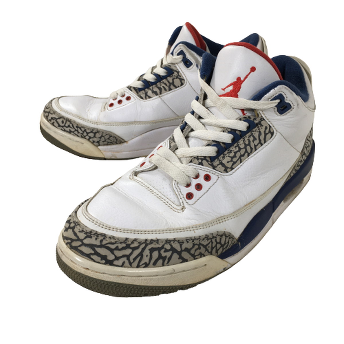 【中古】ナイキ NIKE AIR JORDAN 3 RETRO OG TRUE BLUE AJ3 エアジョーダン3 トゥルーブルー  854262-106 ホワイト セメント 26.5cm US 8.5