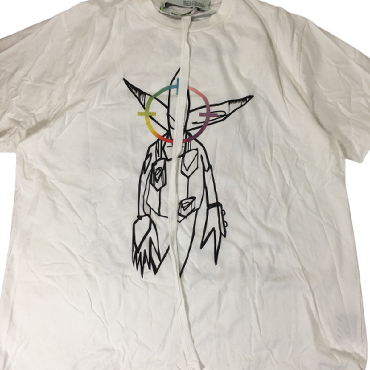 【中古】OFF-WHITE FUTURA ALIEN S/S OVER TEE 20SS T-SHIRT オフホワイト フューチュラ エイリアン  Tシャツ 半袖 白 OMAA038S20185050 M