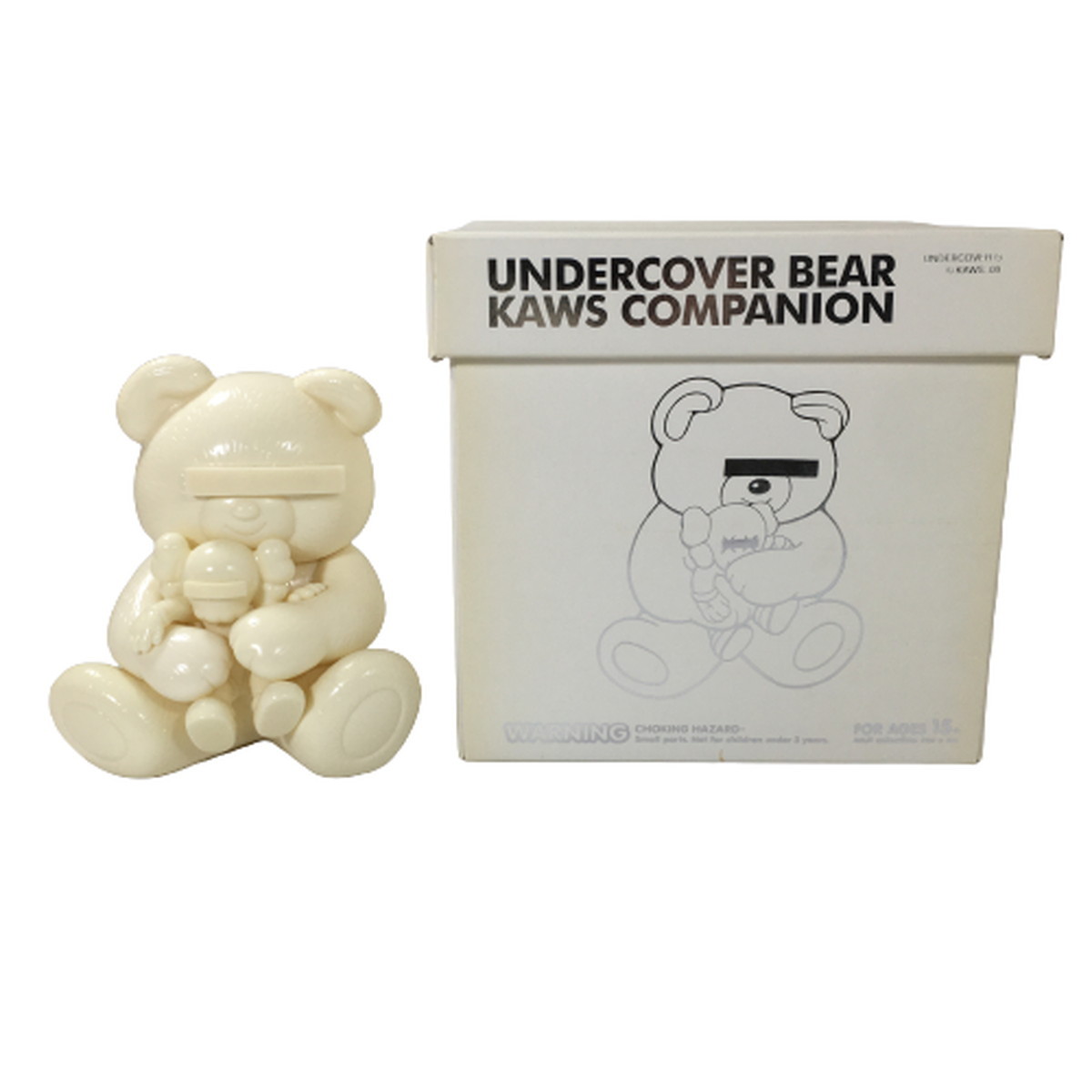 【中古】KAWS UNDERCOVER Bear Vinyl Figure White オリジナルフェイク アンダーカバー ベア MEDICOM  TOY カウズ