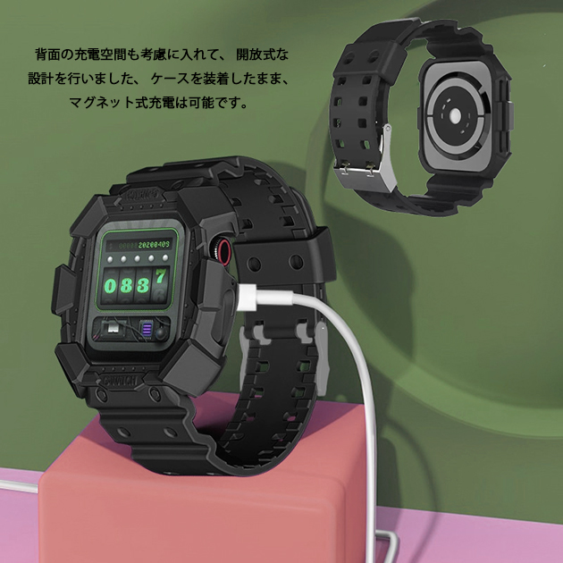 Apple Watch 9 SE バンド 女性 アップルウォッチ Ultra G 一体型 バンド 45mm シリコン ベルト セット 40mm 44mm スポーツ｜overpass｜23