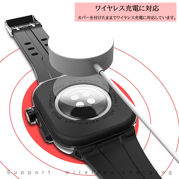 Apple Watch 9 SE バンド 45mm 防水 アップルウォッチ Ultra G 一体型 バンド スポーツ ベルト セット 44mm 41mm メンズ｜overpass｜11