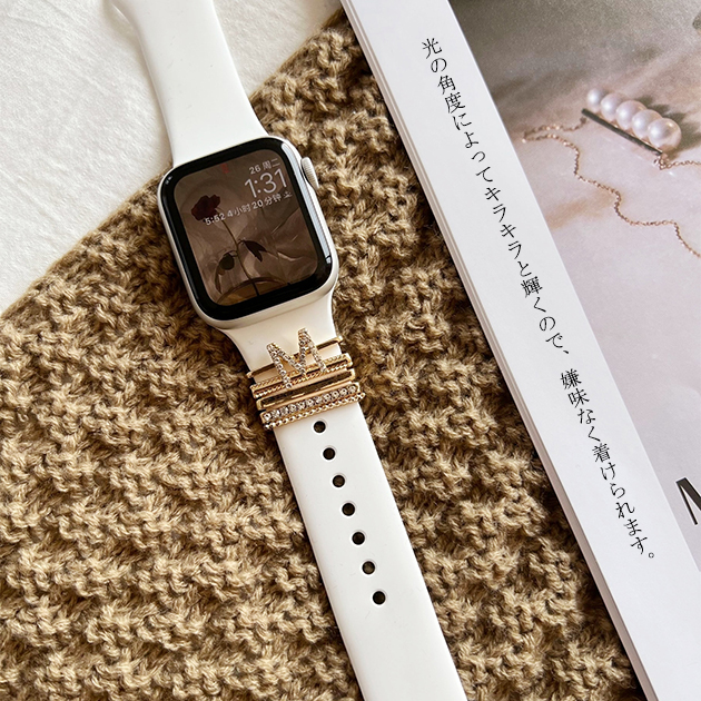 アップルウォッチ 9 SE バンド 女性 チャーム Apple Watch バンド 40mm