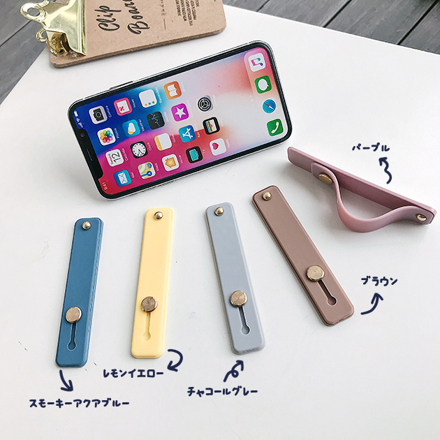 スマホ 落下防止バンド スマホリング 薄型 携帯リング 透明 スマホバンド スマホベルト ベルト シリコン iPhoneリング クリア | Serein | 19