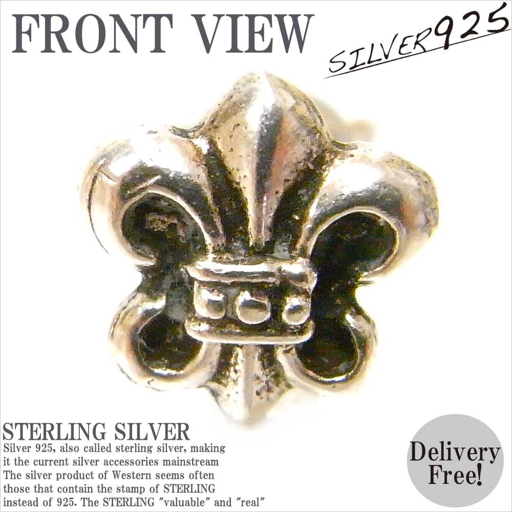 ピアス メンズ シルバー925 シルバー製 片耳 秋冬 ユリピアス 送料無料