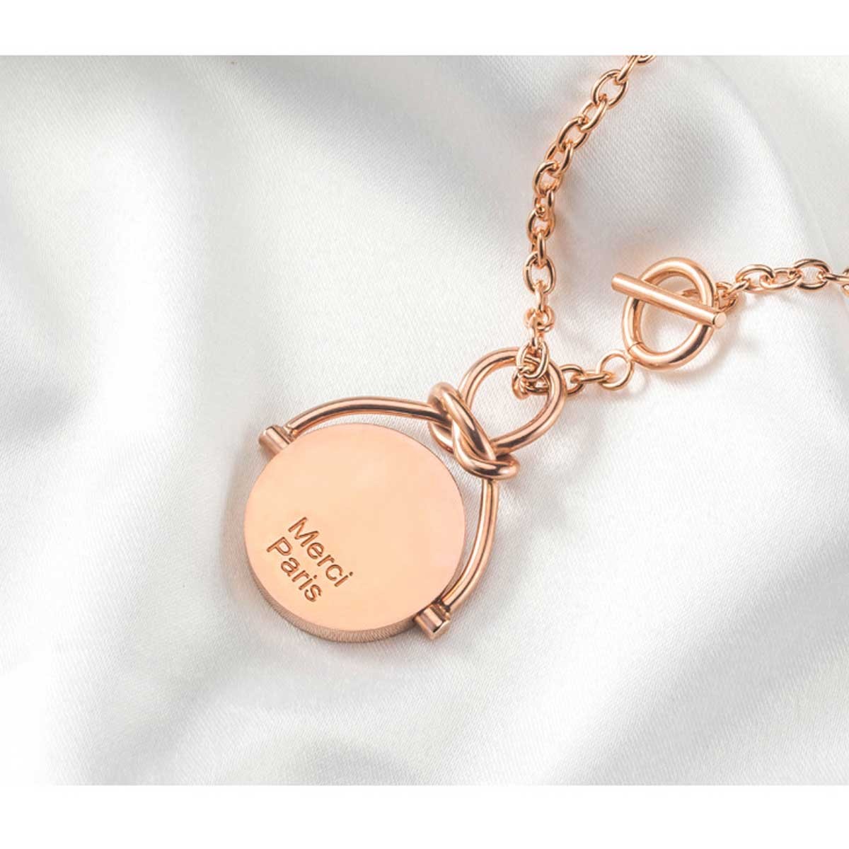レディースネックレス MerciParisメッセージペンダントネックレス コイン レディース コインネックレス レディースアクセサリー ゴージャス  リッチ