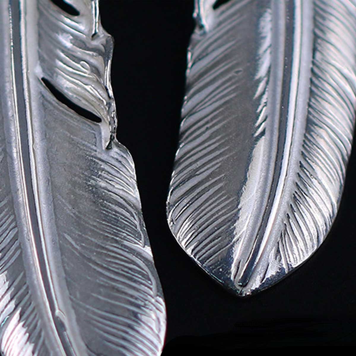 上銀銀縄ターコイズ特大フェザー シルバー 特大フェザー 現行 原宿