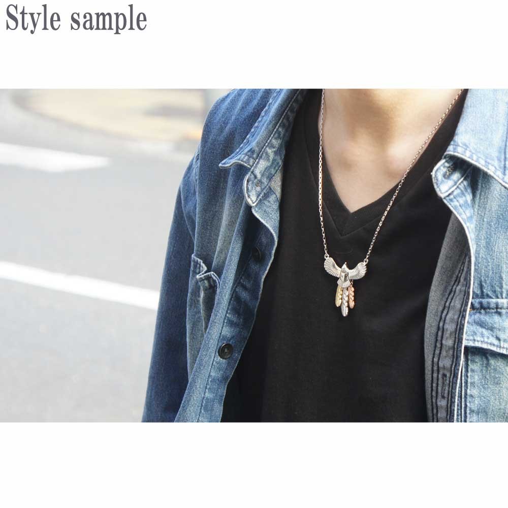 ネックレス メンズ ミニイーグル3フェザーネックレス アメカジタイプ