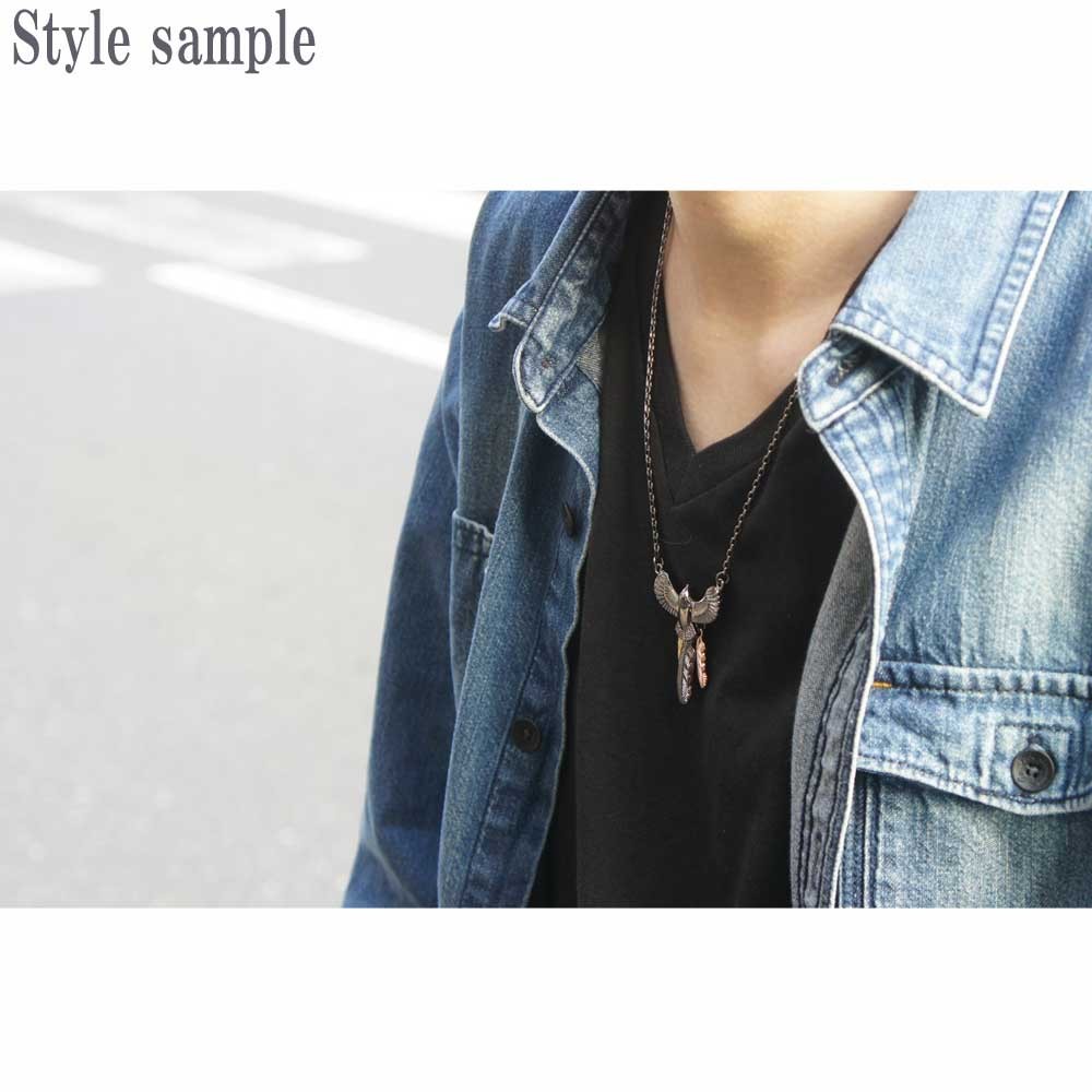 ネックレス メンズ ミニイーグル3フェザーネックレス アメカジタイプ